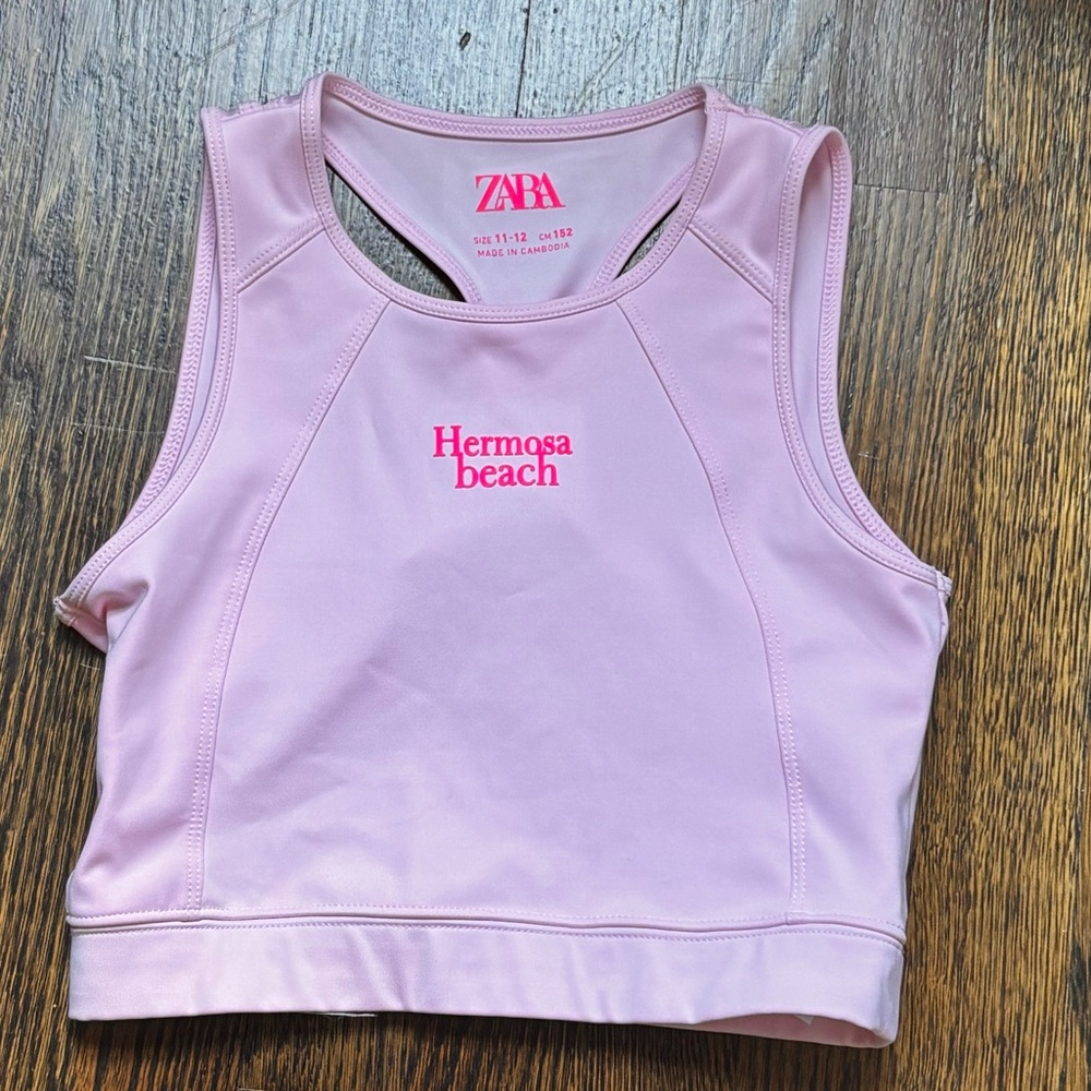 Zara Girls Athletic tank top “Hermosa Beach” size 11-12